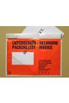 C5 piros okmánytasak nyomtatott (csomagkísérő), 1000db/doboz, Lieferschein, Rechnung, Packing list, Invoice