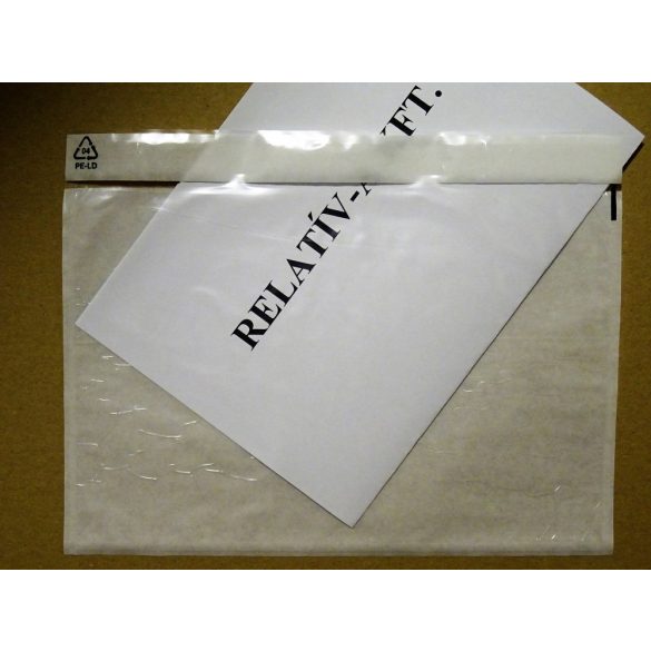 C5 átlátszó okmánytasak öntapadós fóliatasak (csomagkísérő), 1000db/doboz, Royal minőség