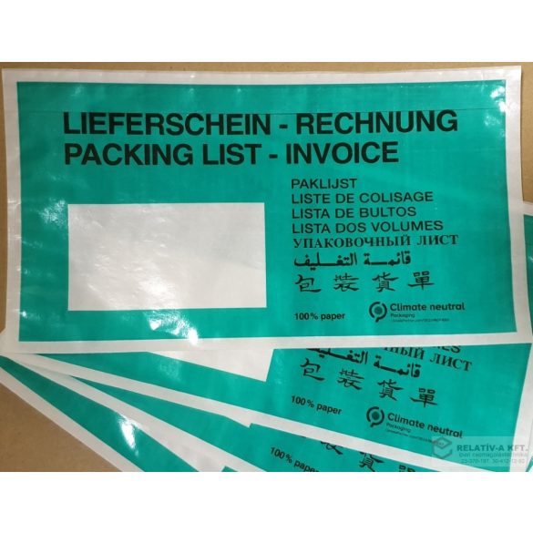 Öko papír okmánytasak LC5 ZÖLD (csomagkísérő papírból), 1000db/doboz